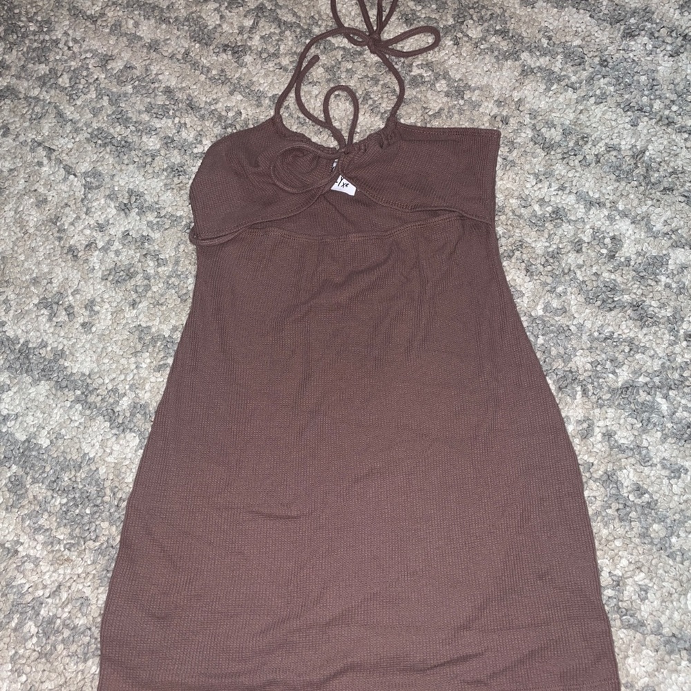 Princess Polly brown cutout dress size 8